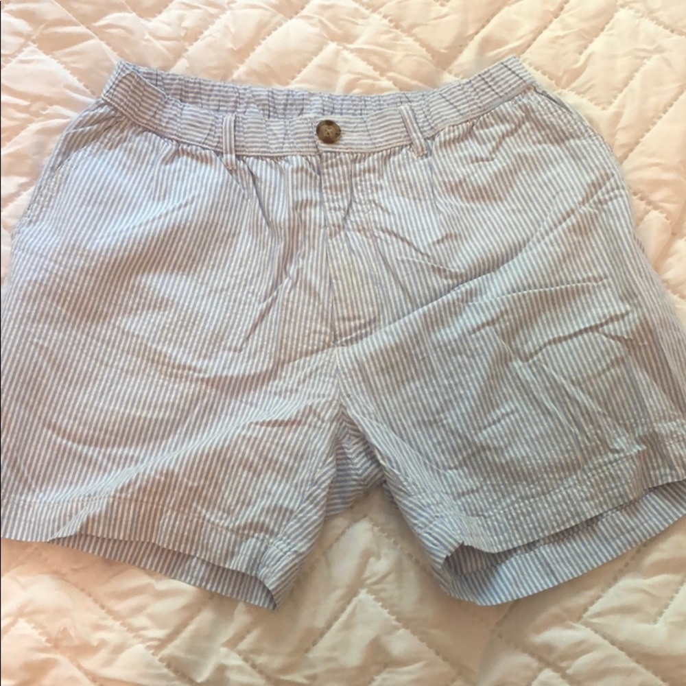 Light blue , seersucker Chubbies Shorts